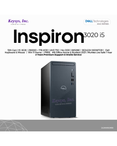 DELL INSPIRON 3020-I513400  13th Gen |i5 |8GB | 256SSD + 1TB HDD |UHD 730 |No ODD |8852BE | SE2422H MONITOR